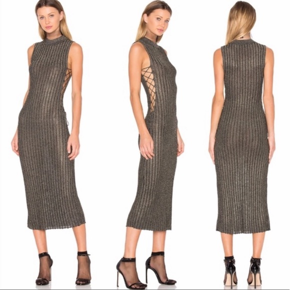 NBD Luca Metallic Midi Dress